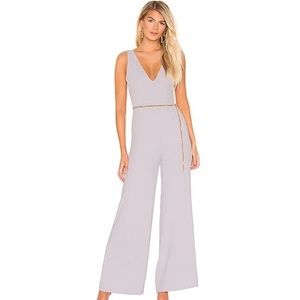 SUPERDOWN CARMELA DEEP V WIDE LEG BACKLESS JUMPSUIT
